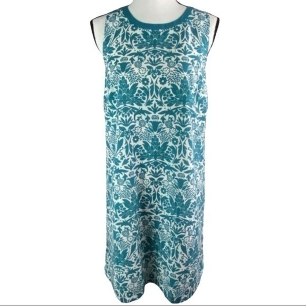 Loft Sleeveless Dress Retro Floral Print Lined Dress Size M